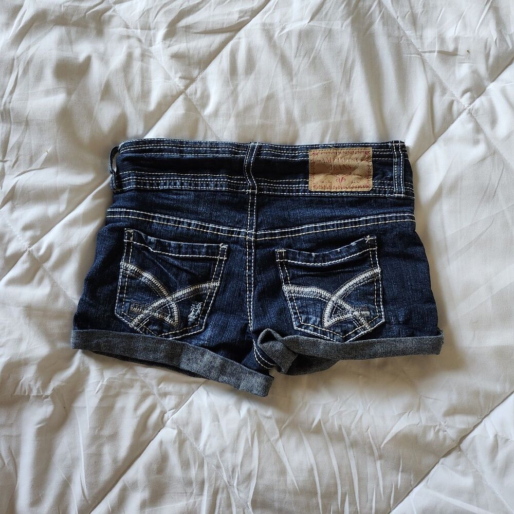 Amethyst Dark Wash Low Rise Y2K Shorts Size XXS